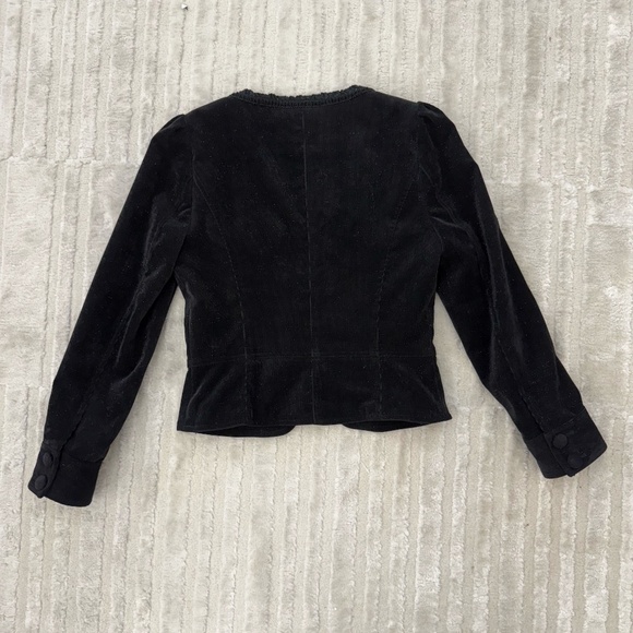 Moiselle Black Corduroy Sparkle Blazer Jacket Size 2 - Made in Italy - Picture 7 of 7